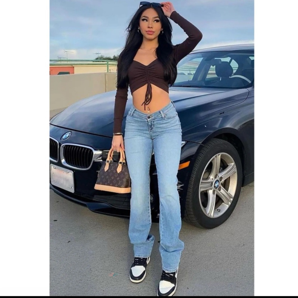 Fashion Nova Light Blue Straight Leg Jeans